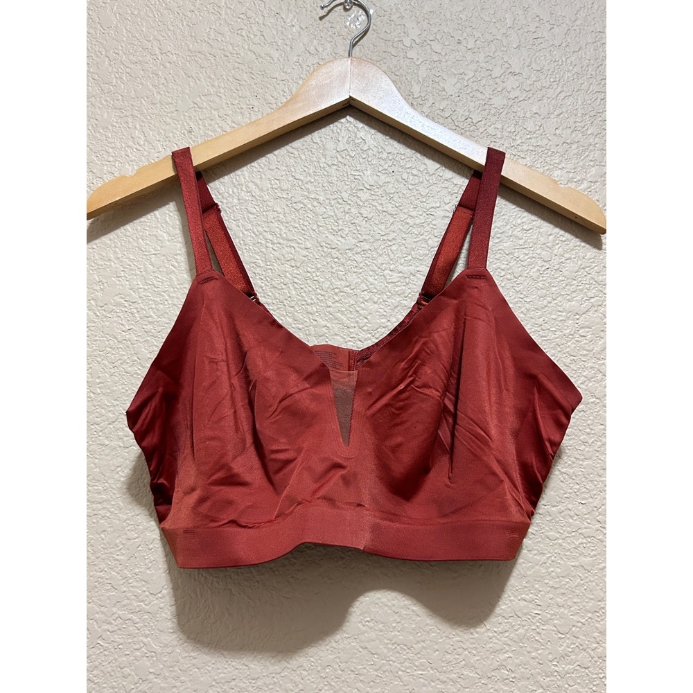 Soma XL Enbliss Adjustable Mesh Bralette Terracotta Red Wireless Seamless Bra
